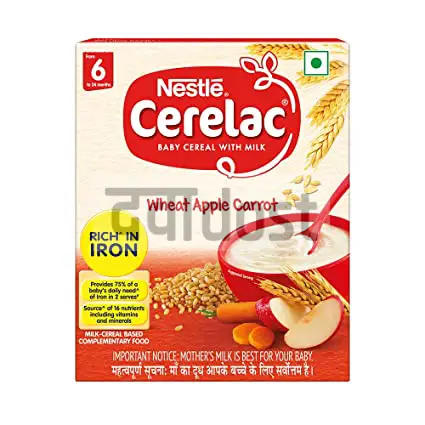 Nestle Cerelac Baby Cereal with Milk Powder Wheat Apple Carrot 300gm