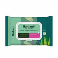 Herbatol Plus Germ Protection Wipes - 100% Biodegradable | Safe On Skin - Aloe Vera Extracts - 25's