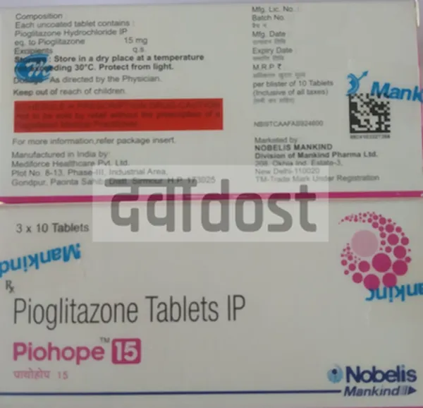 Piohope 15mg Tablet 10s