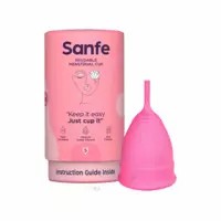Sanfe Reusable Menstrual Cup With No Rashes, Leakage Or Odor - Premium Design For Women - Small