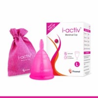 I-activ Menstrual Cup- 100% Medical Grade Liquid Silicone Protection For 8-10 Hours Rash-free Leak-free And Odourless - Large