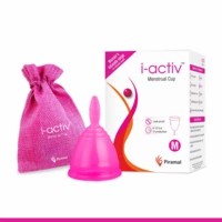 I-activ Menstrual Cup- 100% Medical Grade Liquid Silicone Protection For 8-10 Hours Rash-free Leak-free And Odourless - Medium