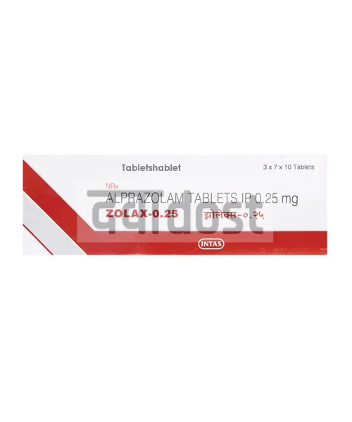Zolax 0.25mg Tablet