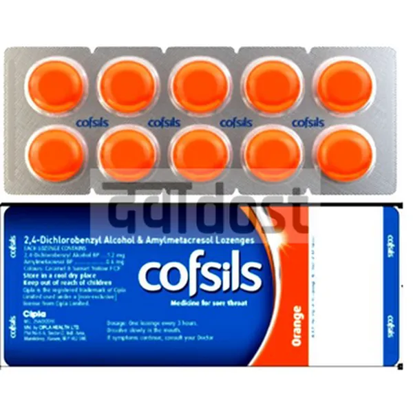 Cofsils 0.6mg/1.2mg Lozenges Orange 10s