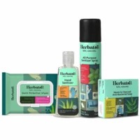 Herbatol Plus Combo Wipes,all Purpose Sanitizer Spray,hand Sanitizer Anti Bacterial Soap For Personal Body Hygiene Kit