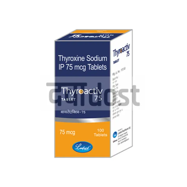 Thyroactiv 75mcg Tablet 100s