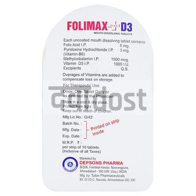 Folimax Plus D3 Tablet 10s