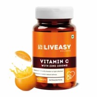 Liveasy Wellness Vitamin C (990mg) With Zinc (10mg) - Powerful Immunity Booster - 60 Veg Tablets
