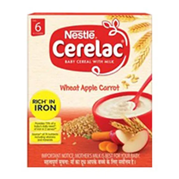 Nestle Cerelac Baby Cereal With Milk Wheat Apple Carrot (from 6 Months) 300g Bag-in-box