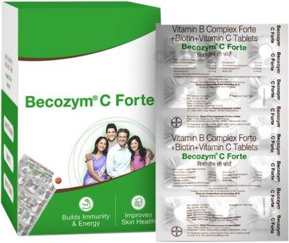 Becozym C Forte ( Vitamin B Complex + Biotin + Vitamin C ) -Strip Of 15 Tablets