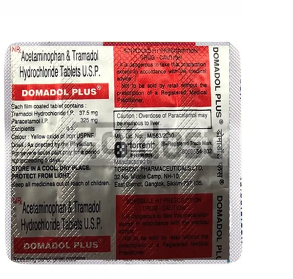 Domadol Plus 325 mg/37.5 mg Tablet 10s