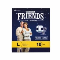 Friends Overnight Adult Diapers Large (taped Diaper) - 10's