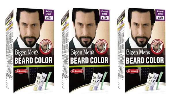 Bigen Men's Beard Color, Natural Black B101, 40g (Pack of 3)