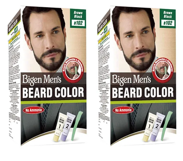 Bigen Men's Beard Color, Brown Black B102, 40g (Pack of 2)