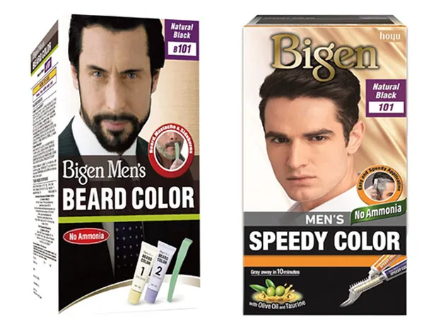 Bigen Men's Beard Color, Natural Black B101, 40g & Bigen Men's Speedy Color, Natural Black 101, 80g