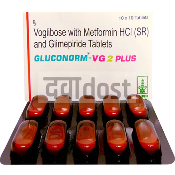 Gluconorm VG 2mg/500mg/0.3mg Plus Tablet 15s