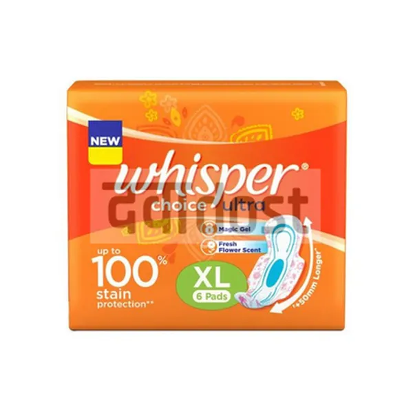 Whisper Choice Ultra Sanitary Pads XL 6s