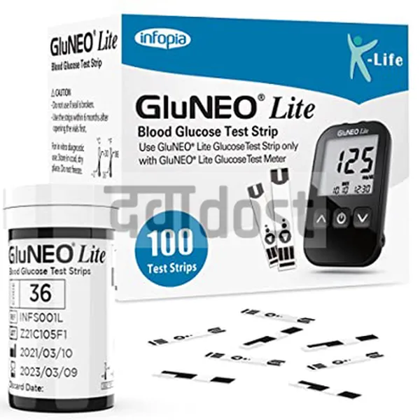 K Life GluNeo Lite Blood Glucose Test Strip 100s