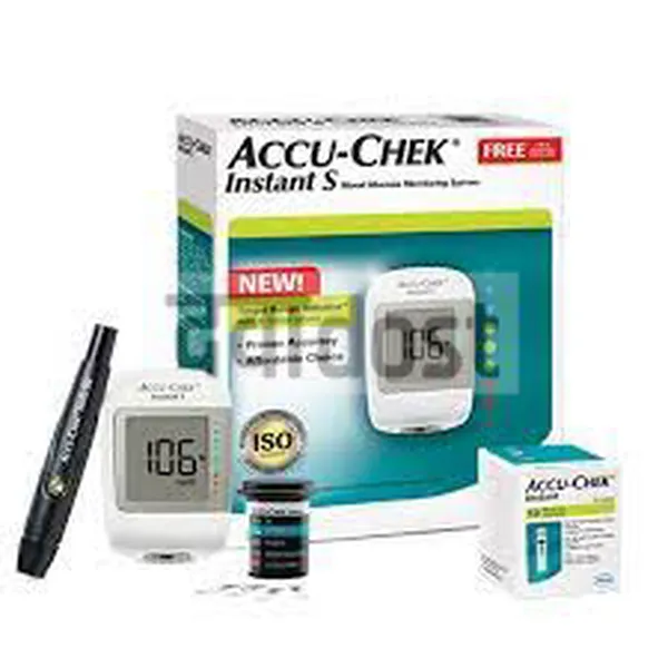 Accu-Chek Instant S Blood Glucometer with 10 Test Strips Free