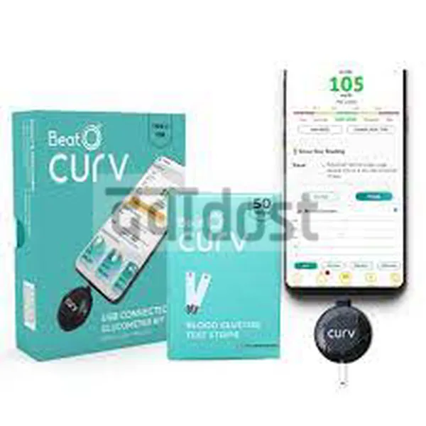 BeatO Curv Glucometer Kit USB Type C with 50 Strips