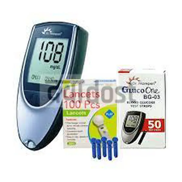 Dr Morepen Combo Pack of BG 03 Glucose Meter 50 Test Strips and 100 Lancets