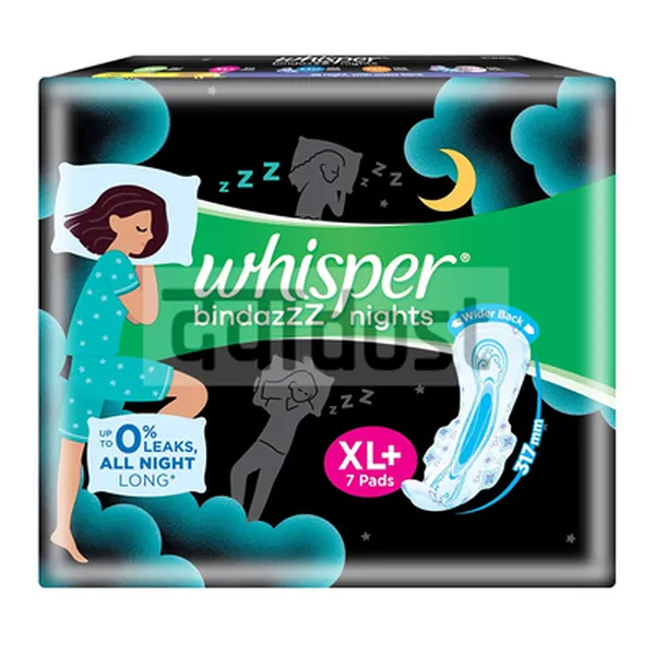 Whisper Bindazzz Nights XL+ 7 Pads Upto 1.05% Off