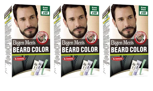 Bigen Men's Beard Color, Brown Black B102, 40g (Pack of 3)