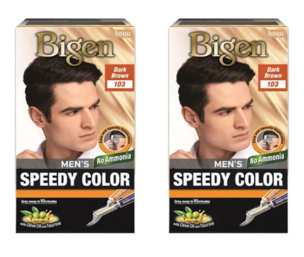 Bigen Men's Speedy Color, Dark Brown 103, 80g (Pack of 2)