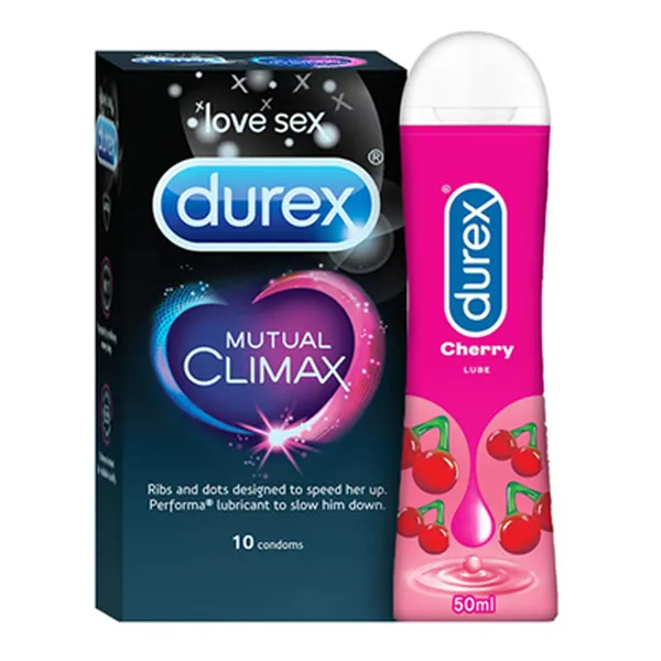 Durex Pleasure Packs - Mutual Climax 10s-1N, Pleasure gel Cherry 50ml-1N