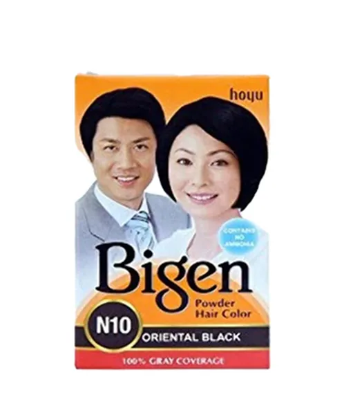 Bigen Powder Hair Color, Oriental Black, N10 (6g, Pack of 12)