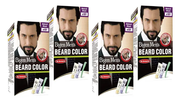 Bigen Men's Beard Color, Natural Black B101, 40g (Pack of 4)