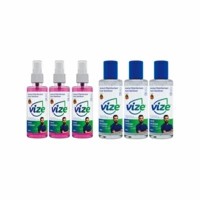 Vize Hand Sanitizer With 70% Isopropyl Alcohol Ip - 100 Ml Gel & Spray (pack Of 6)