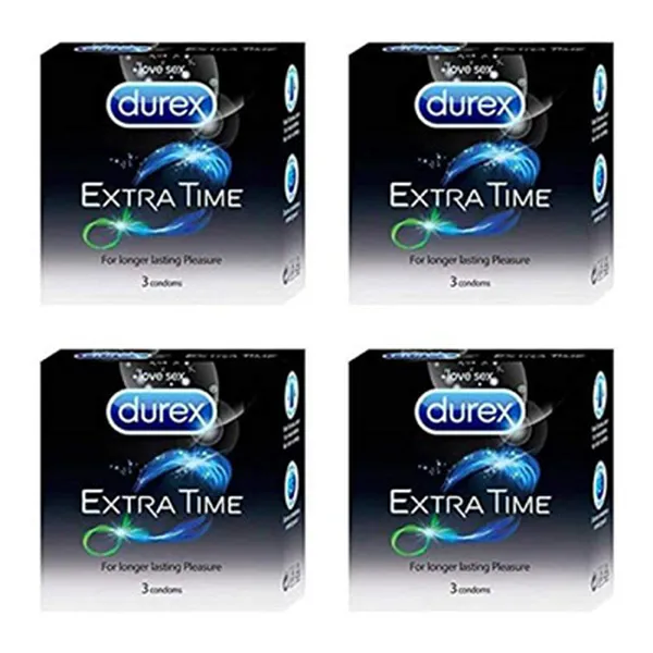 Durex Condoms, Extra Time 3s-4N (Pack of 4)