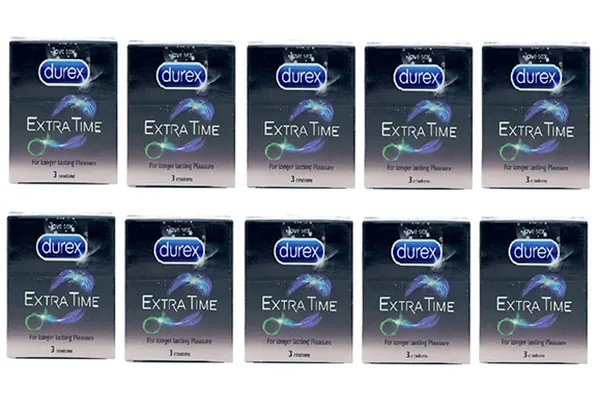 Durex Condoms, Extra Time 3s-10N (Pack of 10)