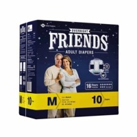 Friends Overnight Adult Diapers Medium (taped Diaper) - 10's
