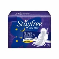 Stayfree Dry Max All Night Ultra Sanitary Napkins With Wings - 7 Pads (extra Large)
