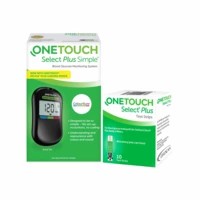 One Touch Select Plus Simple Blood Glucometer Kit + 10 Strips Free