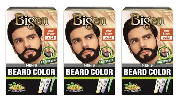 Bigen Men's Beard Color, Dark Brown B103, 40g (Pack of 3)