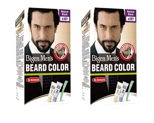 Bigen Men's Beard Color, Natural Black B101, 40g (Pack of 2)