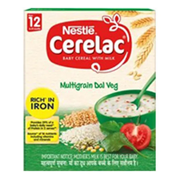 Nestle Cerelac Baby Cereal With Milk Multigrain Dal Veg Baby Food (from 12 Months) Box Of 300 G