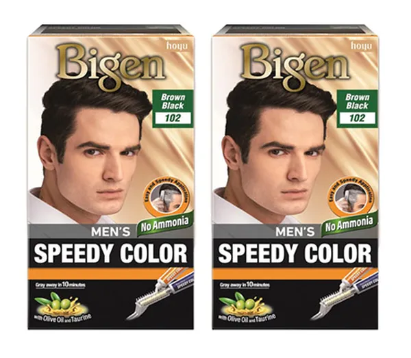 Bigen Men's Speedy Color, Brown Black 102, 80g (Pack of 2)