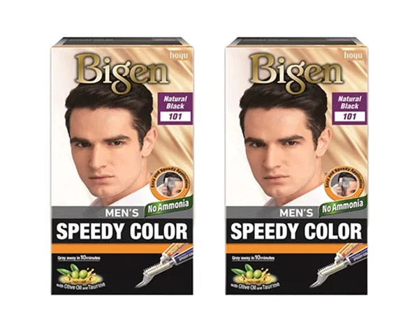 Bigen Men's Speedy Color, Natural Black 101, 80g (Pack of 2)