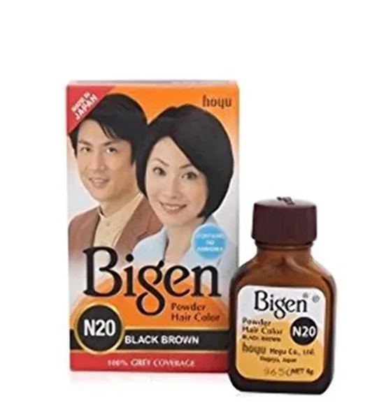 Bigen Powder Hair Color, Black Brown N20 (6g, Pack of 12)