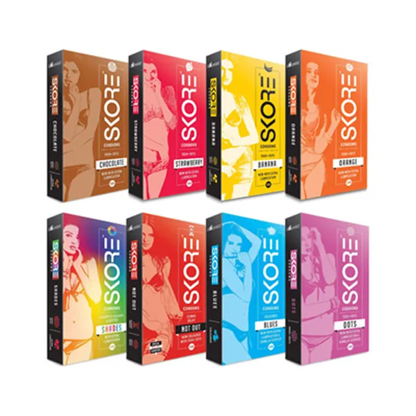 Skore New Adventure Pack Condoms - 8 Pack (10pieces per pack)