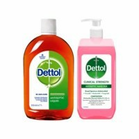 Dettol Antiseptic Disinfectant Liquid For First Aid, Surface Cleaning And Personal Hygiene - 550 Ml With Dettol Clinical Strength Antiseptic Hand Sanitizer - 500ml