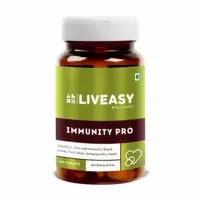 Liveasy Wellness Immunity Pro - Vitamin C & Zinc - With Herbal Immunity Blend (amla, Giloy, Ashwagandha, Tulsi, Curcumin) - 60 Tablets