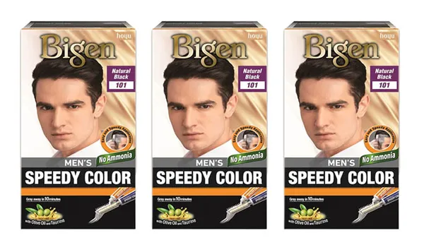 Bigen Men's Speedy Color, Natural Black 101, 80g (Pack of 3)