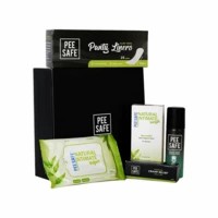 Pee Safe  Combikit  (25n Panty Liners|cramp Relief Roll On|toilet Seat Sanitizer Spray - Mint 50ml)