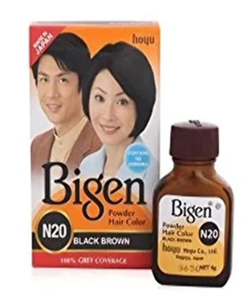 Bigen Powder Hair Color, Black Brown N20 (6g, Pack of 6)
