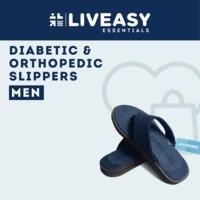 Liveasy Essentials Men's Diabetic & Orthopedic Slippers - Blue - Size Uk 10 / Us 11